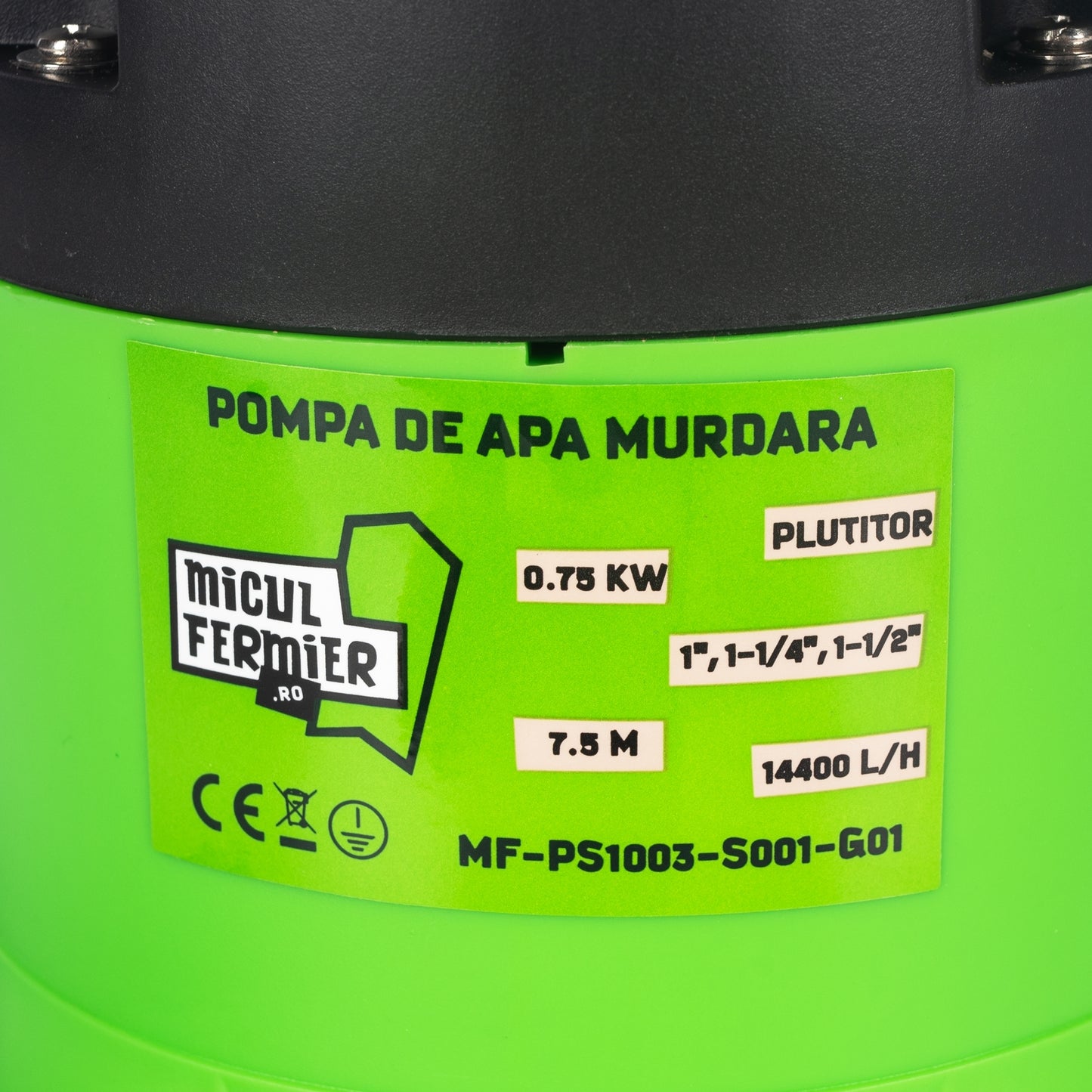 Pompa apa murdara cu tocator si plutitor, 750W, 14400l/h, 7.5m