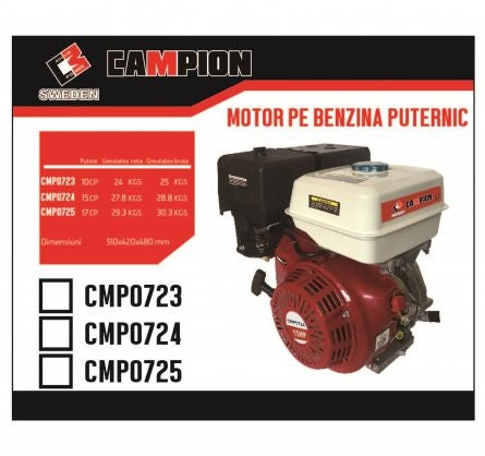 Motor pe benzina 177F 10CP ax 25mm CAMPION