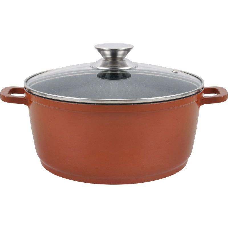Cratita aluminiu, ceramica, capac din sticla, 36cm,13 l