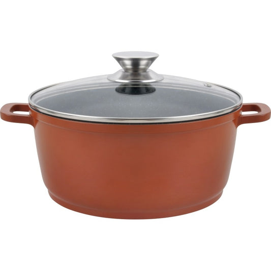 Cratita aluminiu, ceramica, capac din sticla, 36cm,13 l