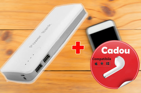 Oferta speciala Baterie externa 20000 mAh + Cadou casti Wireless