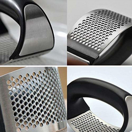 Presa manuala pentru usturoi, curbata, inox