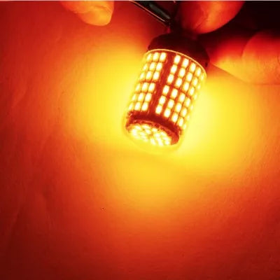 Set 2 Becuri LED GALBEN cu anulator P21W (Pozitii)