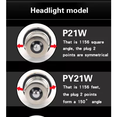 Set 2 Becuri LED GALBEN cu anulator P21W (Pozitii)
