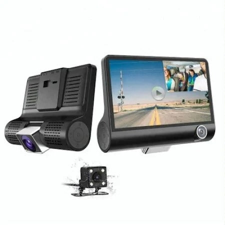 CAMERA VIDEO AUTO TRIPLA BLACKBOX™ L300-1, FULL-HD, 3 CAMERE - FATA/SPATE/INTERIOR, DISPLAY 4 INCH, G SENZOR, 170 GRADE