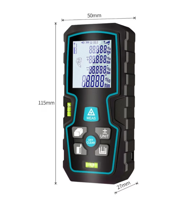 Ruleta digitala multifunctionala cu laser Andowl Q CS11 nivelmetru arie volum acumulator afisaj digital 120m