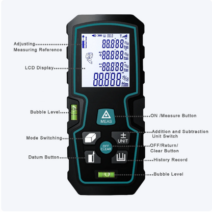 Ruleta digitala multifunctionala cu laser Andowl Q CS11 nivelmetru arie volum acumulator afisaj digital 120m