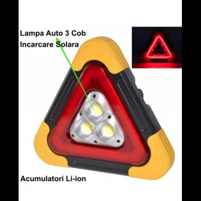 Lampa Triunghi Semnalizare 3 led COB cu lupa