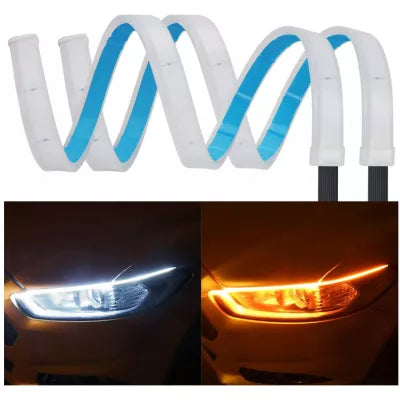 Set 2 Benzi Matrix 60CM LED flexibile pentru faruri-alb si galben