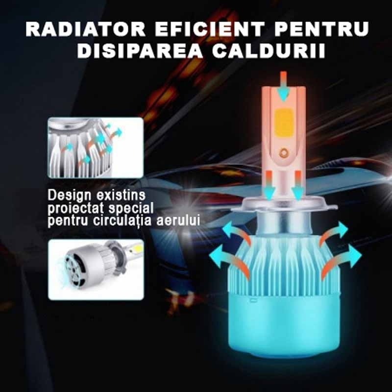 Set 2 becuri auto LED C6 6000K