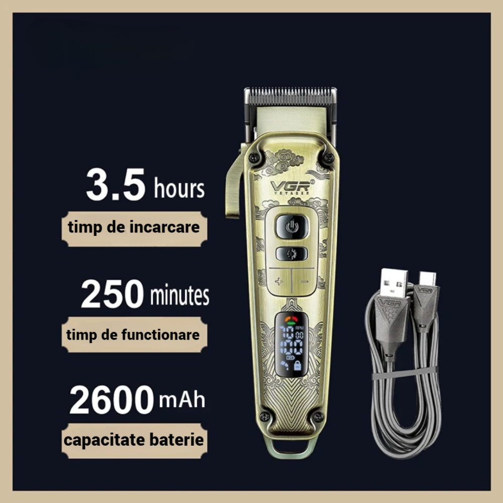 Masina de tuns profesionala VGR V005 cu accesorii