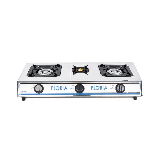 Aragaz cu 3 ochiuri inox, Floria ZLN-8472