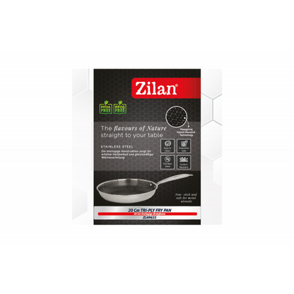 Tigaie Zilan ZLN9655 tri-ply, inox,antiaderent, protectie la zgarieturi, usor de spalat, 20 cm,1L