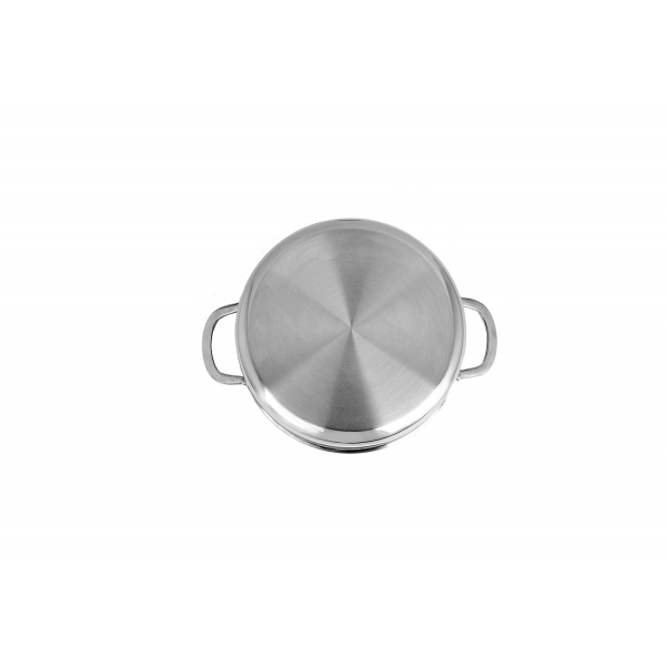 Oala Zilan ZLN9648 cu capac, tri-ply, inox, antiaderent, protectie la zgarieturi, usor de spalat, 24 cm,4.3L
