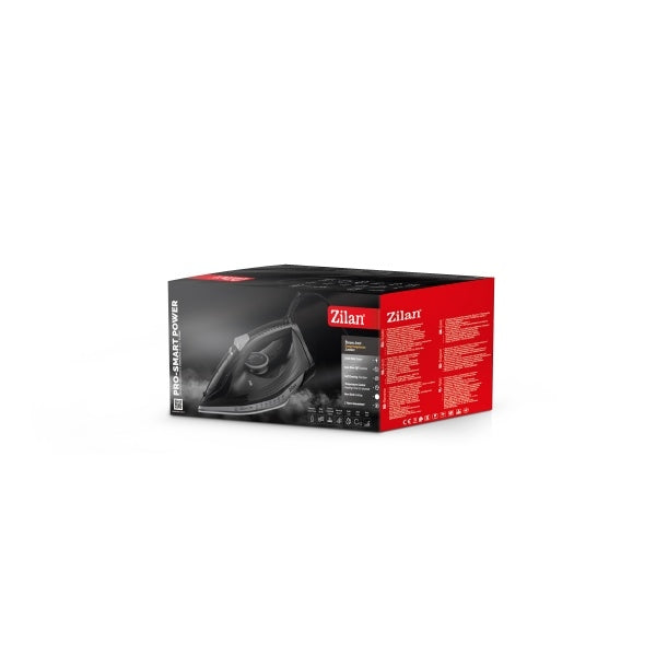 Fier de calcat Zilan ZLN8603, talpa ceramica, Negru, Putere 2600W, calcare cu abur