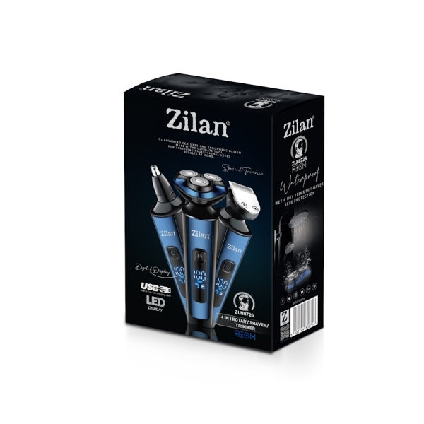 Aparat de ras 4 in 1 Zilan ZLN8726 fara fir, afisare LED