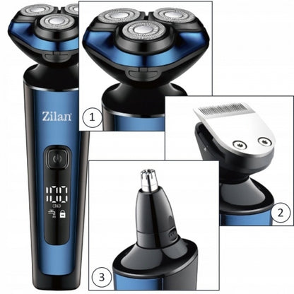Aparat de ras 4 in 1 Zilan ZLN8726 fara fir, afisare LED