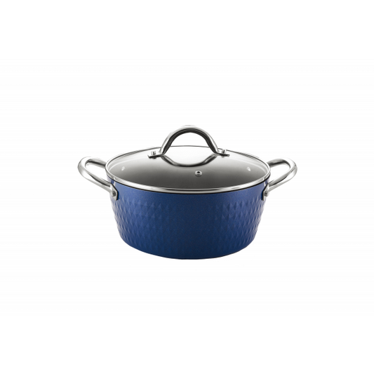 Oala cu capac Zilan ZLN9600 diamond, cu baza de inductie, ceramica si inox, usor de spalat, 20 cm,2.1L