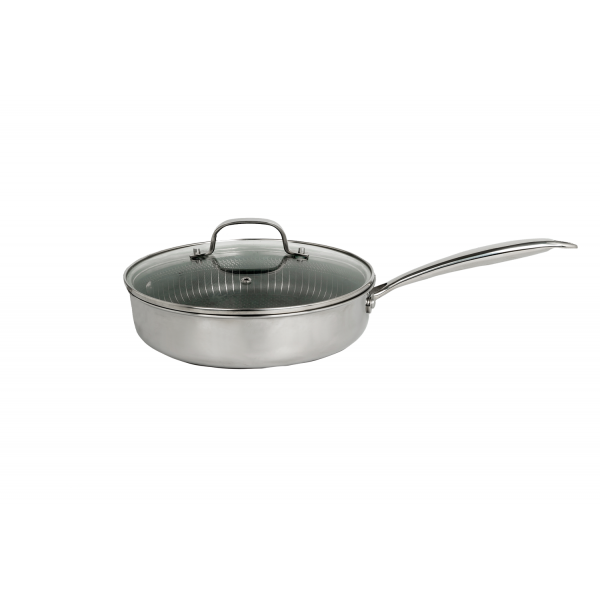 Tigaie inalta Zilan ZLN9679 cu capac tri-ply, inox, antiaderent, protectie la zgarieturi, usor de spalat, 26 cm ,3.2L