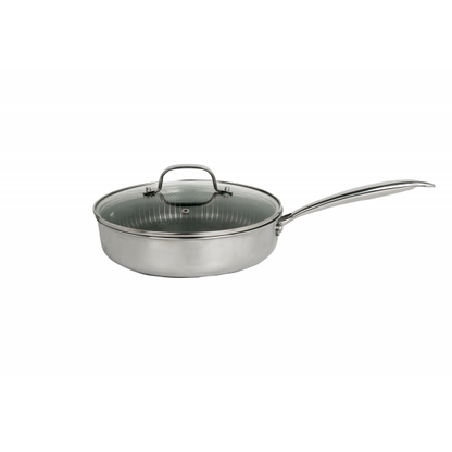 Tigaie inalta Zilan ZLN9679 cu capac tri-ply, inox, antiaderent, protectie la zgarieturi, usor de spalat, 26 cm ,3.2L