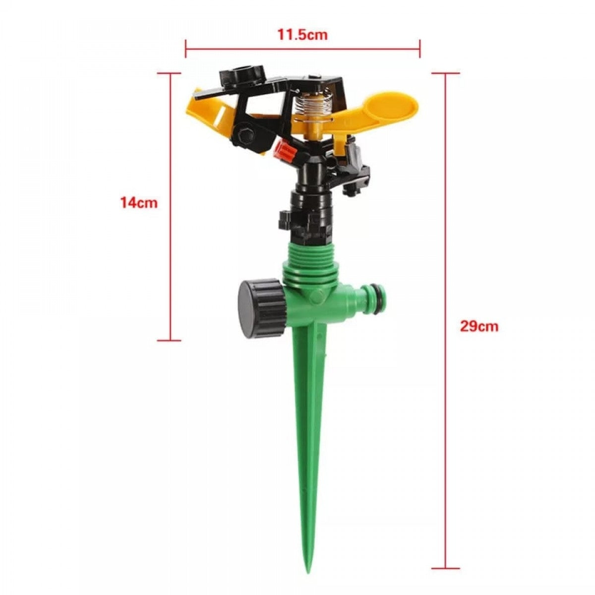 Set 4 aspersoare cu impact, din plastic, cu duza reglabila 360 de grade