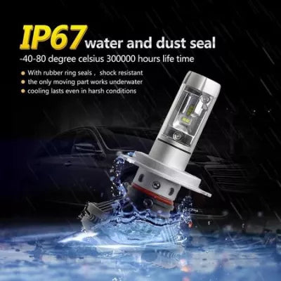 Set 2 becuri led auto X3 H4, putere 50W, 6000 lumeni